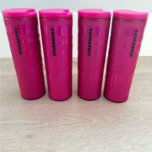 Starbucks travel mugs pink new set of 4